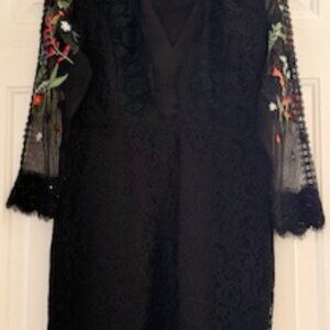 Desigual lace cotton black dress